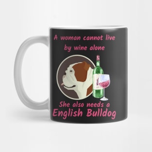 Funny English Bulldog and Wine Mug